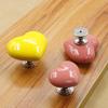 10PCS 50mm White Cute Heart Shape Ceramic Knobs,Candy Color Baby Kid's Children's Furniture Handles Pulls for Door Cabinet Drawer Cupboard Dresser Bin Chest Bookcase etc with Screws(Pink 50mm) view 3