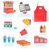 Movie Theatre Snack Bar Wooden Playset- Pretend Concession Stand Fun- Full Set w Popcorn Machine, Hot Dogs, Candy Bars, Sodas Cash Register, Credit Card- Kids Food Activity Center- Home or Daycare Toy view 2