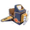 SAFIGLE Children Wearable Cardboard Plane: Airplane Costume for Kids DIY Paper Aircraft with Rotating Fan - Cardboard Car Fun Outdoor Play and Learning Experience Flying Airplanes for Kids Blue view 1