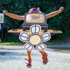 SAFIGLE Children Wearable Cardboard Plane: Airplane Costume for Kids DIY Paper Aircraft with Rotating Fan - Cardboard Car Fun Outdoor Play and Learning Experience Flying Airplanes for Kids Blue view 3
