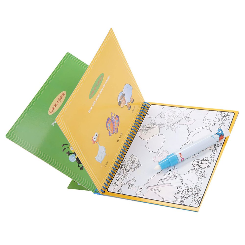 Water Painting Book, Kids Coloring Book, Durable for Baby Kids Toys (Zoo)
