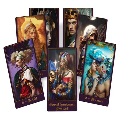 Surreal Renaissance Tarot Deck  78-Card Masterpiece of Art & Mystery. Fortune Telling and Divination Cards