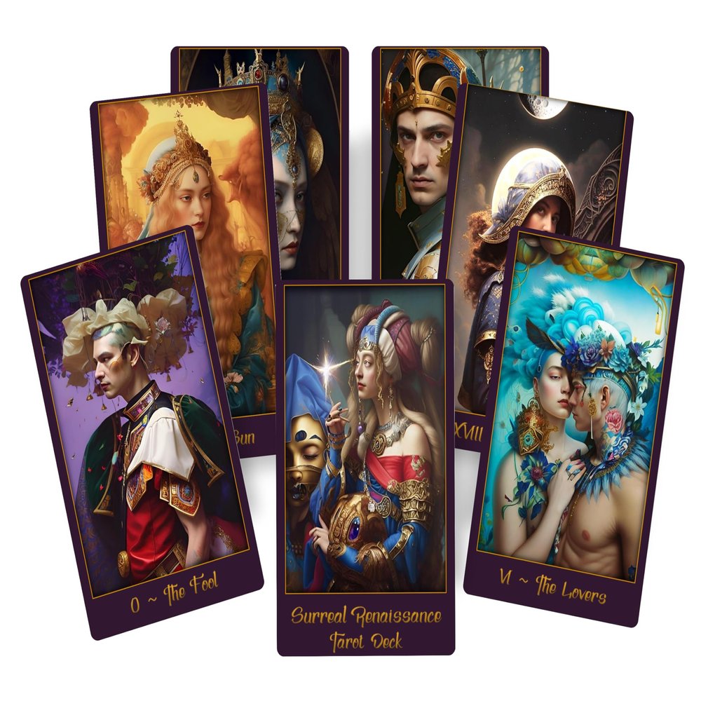 Surreal Renaissance Tarot Deck  78-Card Masterpiece of Art & Mystery. Fortune Telling and Divination Cards