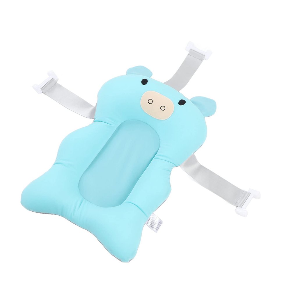 Baby Bath Support Cushion, Cotton Baby Bath Pad Floating for Shower (Light Blue)