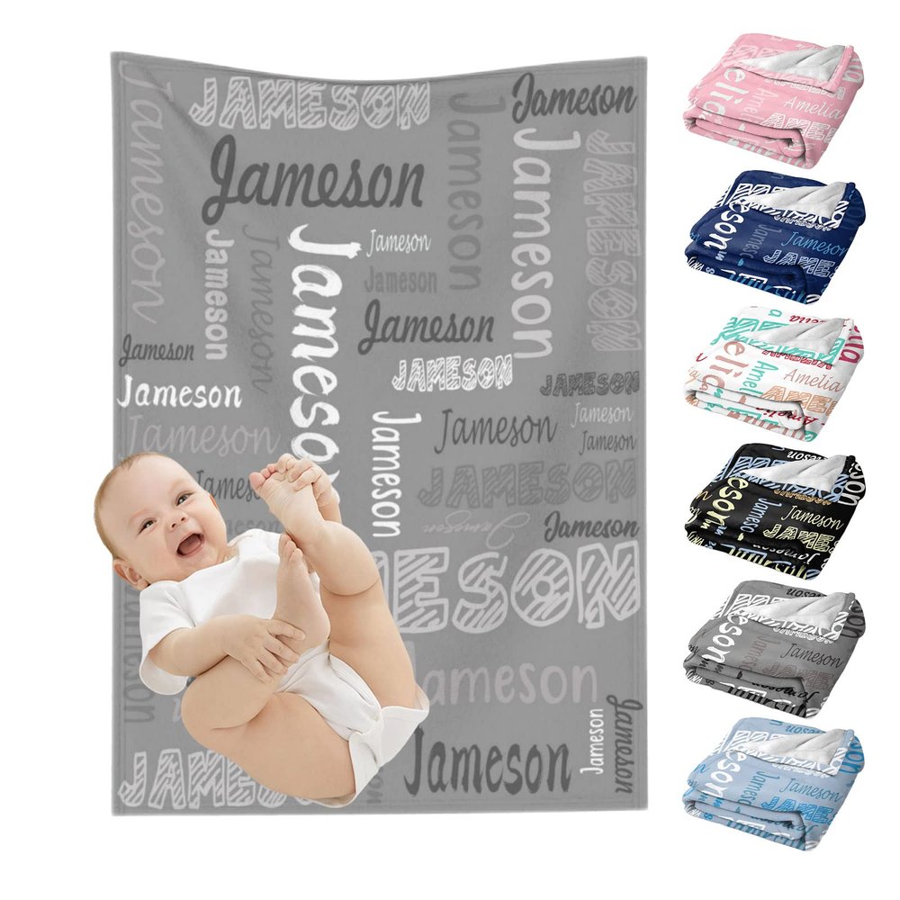 WAJL POD Custom Baby Blankets for Girls Boys Personalized Baby Girl Boy Kids Gifts Personalized Baby Items