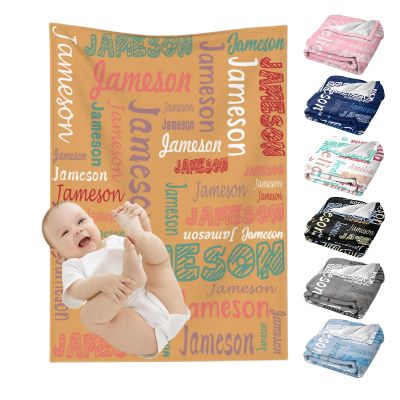 WAJL POD Custom Baby Blankets for Girls Boys Personalized Baby Girl Boy Kids Gifts Personalized Baby Items