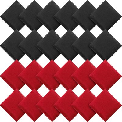 Sotiff 24 Pcs Bean Bags Mini Nylon Cornhole Bean Bags for Kids Tossing Fun Sports Outdoor Family Games Carnival Toy Patriotic Small Beanbag Hand Toss Party Game Supplies for Kid Adult (Red Black)