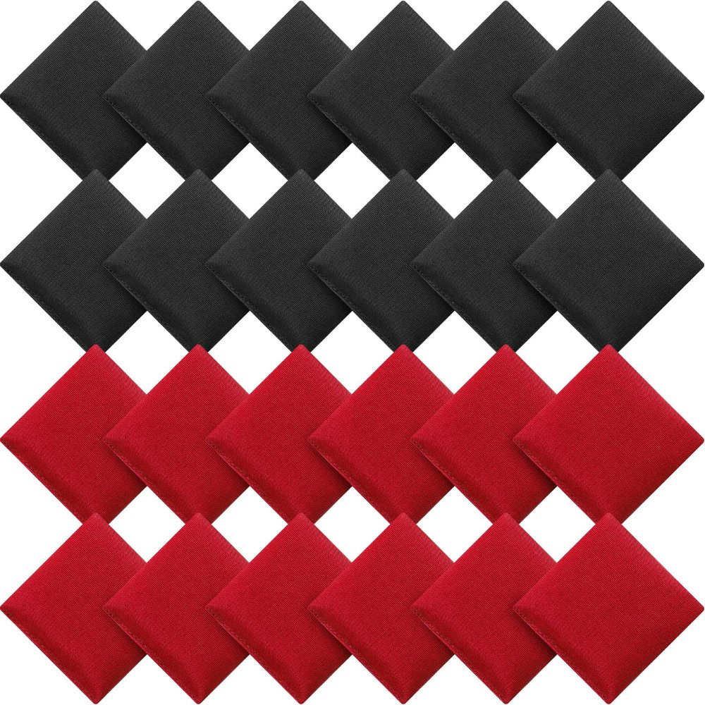 Sotiff 24 Pcs Bean Bags Mini Nylon Cornhole Bean Bags for Kids Tossing Fun Sports Outdoor Family Games Carnival Toy Patriotic Small Beanbag Hand Toss Party Game Supplies for Kid Adult (Red Black)