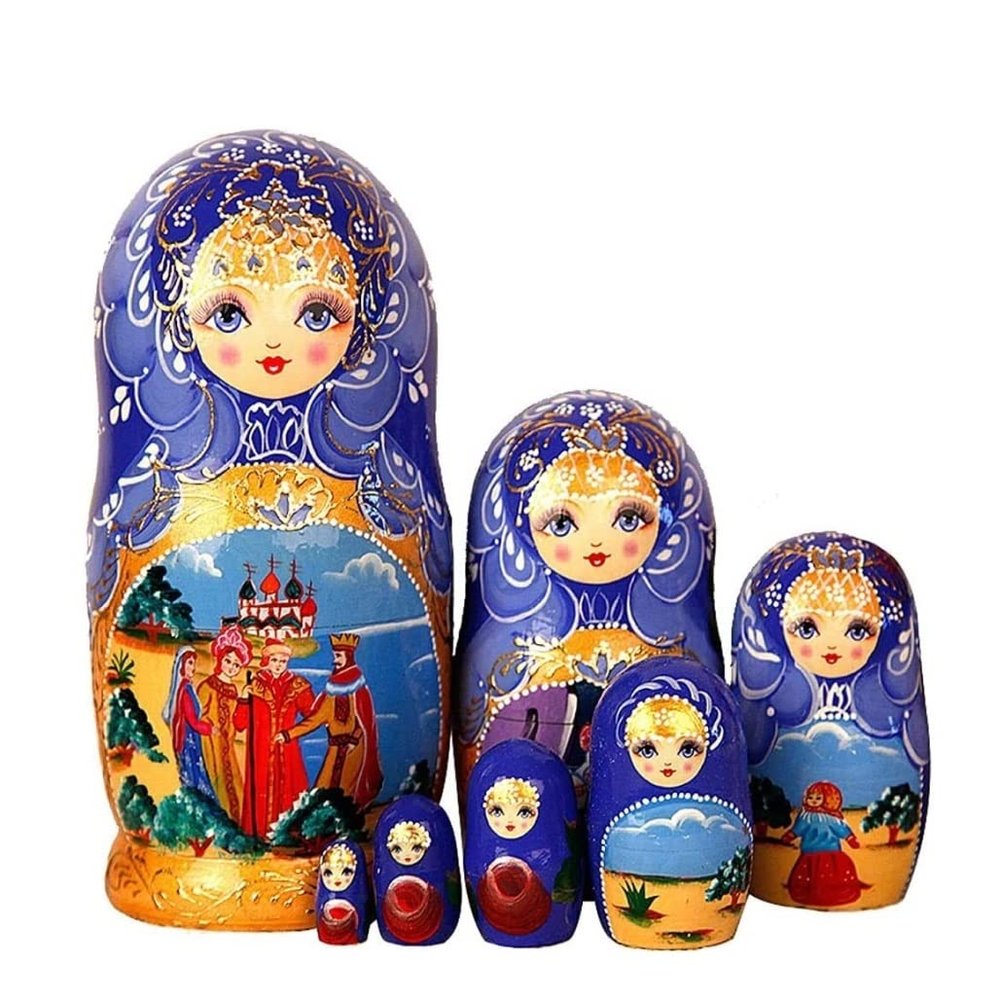 SLOFL Matryoshka 7 Pcs Souvenir Matryoshka Home Decor Nesting Doll Hand Painted Russian Doll Wooden Stacking Doll Birthday Gift Creative Toys