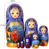 SLOFL Matryoshka 7 Pcs Souvenir Matryoshka Home Decor Nesting Doll Hand Painted Russian Doll Wooden Stacking Doll Birthday Gift Creative Toys view 2
