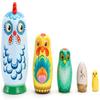 SLOFL Matryoshka 5 Pieces Animal Chicken Russian Nesting Dolls Matryoshka Toy Home Decor Toy Gift Creative Toys view 3