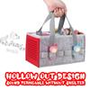 Carrying Case for Tonies Starter Set & Storage Bag for Tonies Figurine, Home Outdoor Hand Bag for Toniebox 2 Audio Player and Dolls Musical Toy Folding Bag for Kids Toniebox Accessories (Gray Red) view 2