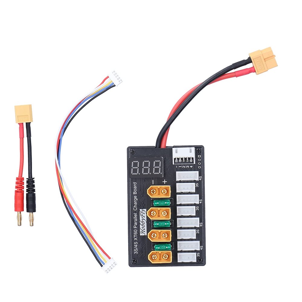 Lipo Charger, Visual ALERTLED XT60 20A ABS+Silicone Charging Board with 5P Cable XT60 to Banana Connector for Balance Chargers