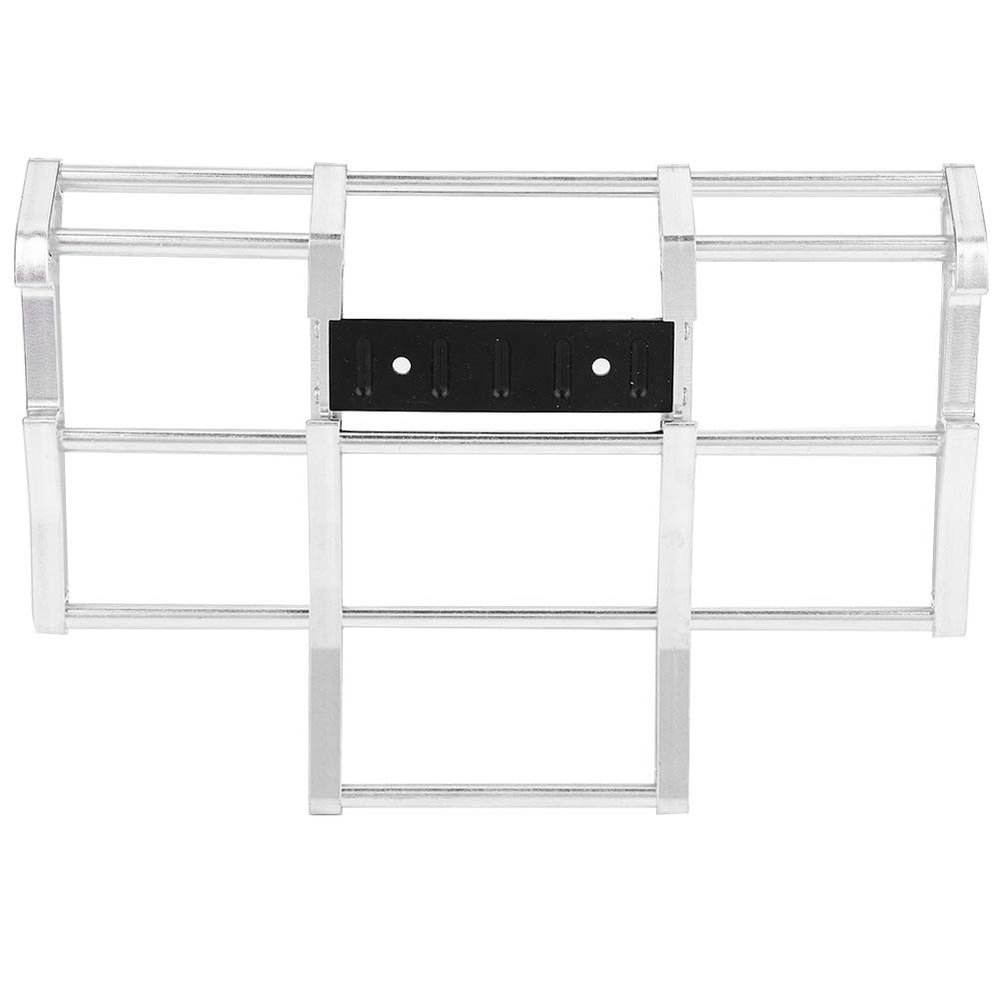 Rc Front Bumper, Rc Truck Bumpers Good Fine Processing for Tamiya King Hauler Globe Liner 1/14 Cars(N10210s Silver)