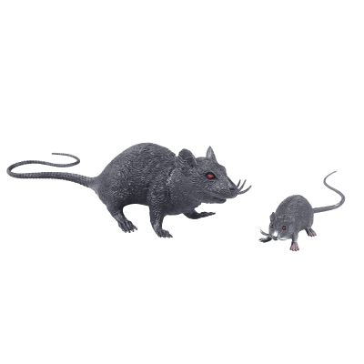 2 PCS Plastic Fake Rat Toys Halloween Prank Props Party Decoration Mouse Simulation Toys 7-inch Big Rat Toys Novelty Props for Haunted House Party