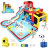 10-in-1 Inflatable Bounce House Water Slide 14.6FT x11.5FT with Pool, Jump Area, Water Slide, Climbing Wall, 2 Water Gun & 620W Blower  Big Backyard Fun Splash Adventure for Kids view 1
