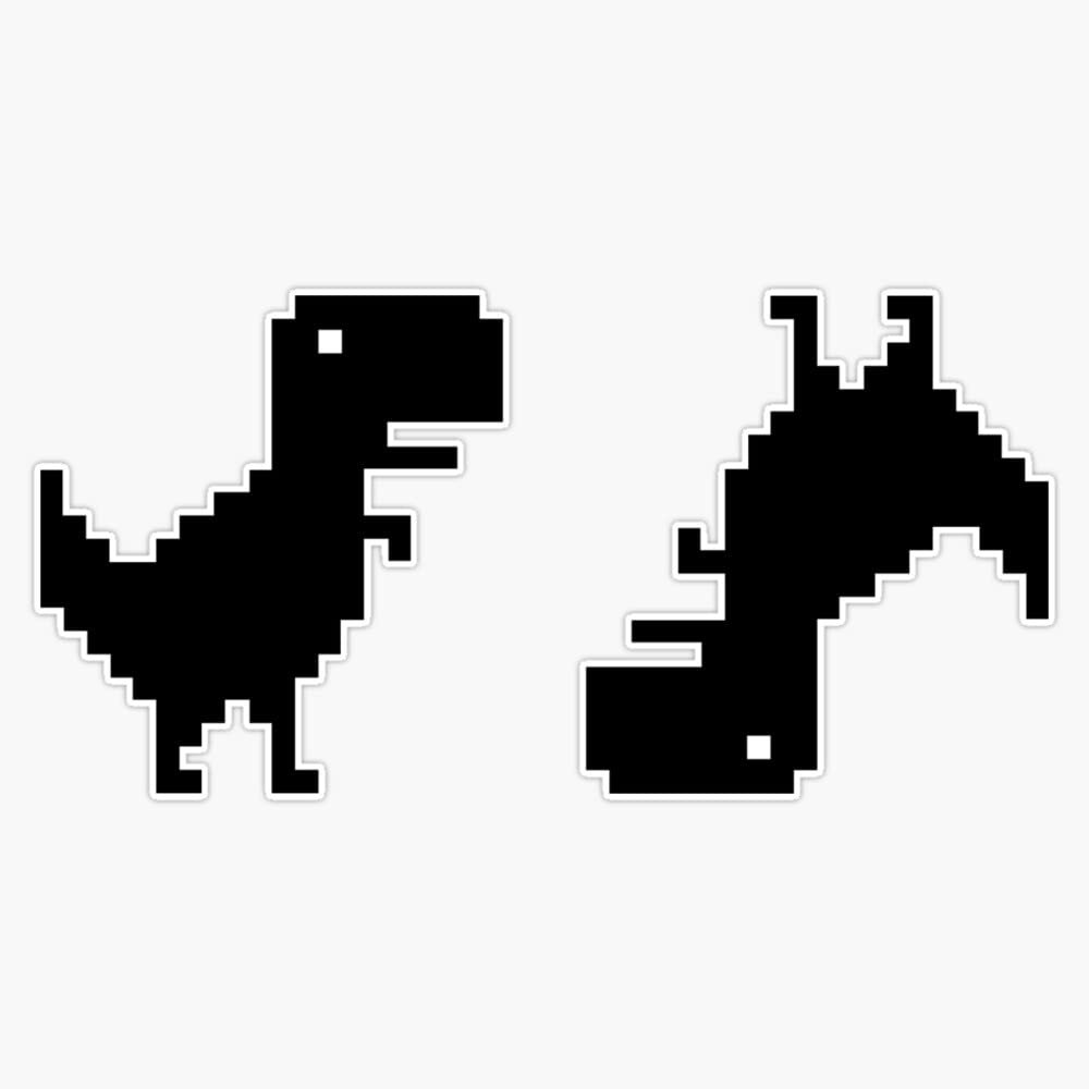 Offline Dinosaur Dual Sticker Decal Size 5"