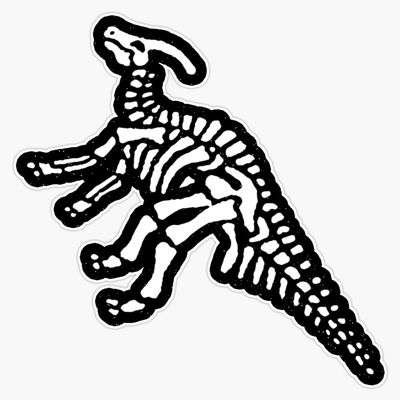 Parasaurolophus Fossil Sticker Decal Size 5"