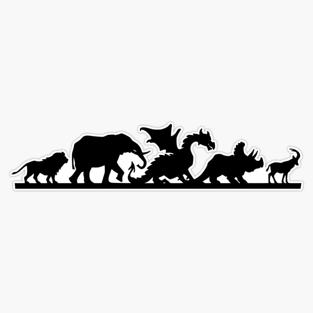 Animal Kingdom Black Sticker Decal Size 5"