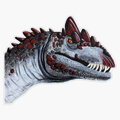 Allosaurus Fragilis Original Canvas Painting Hand-Painted Dinosaur Acrylic Artwork Survival Evolved Dino Realistic Allo Life-Like Dinosaur Sticker Decal Size 5"