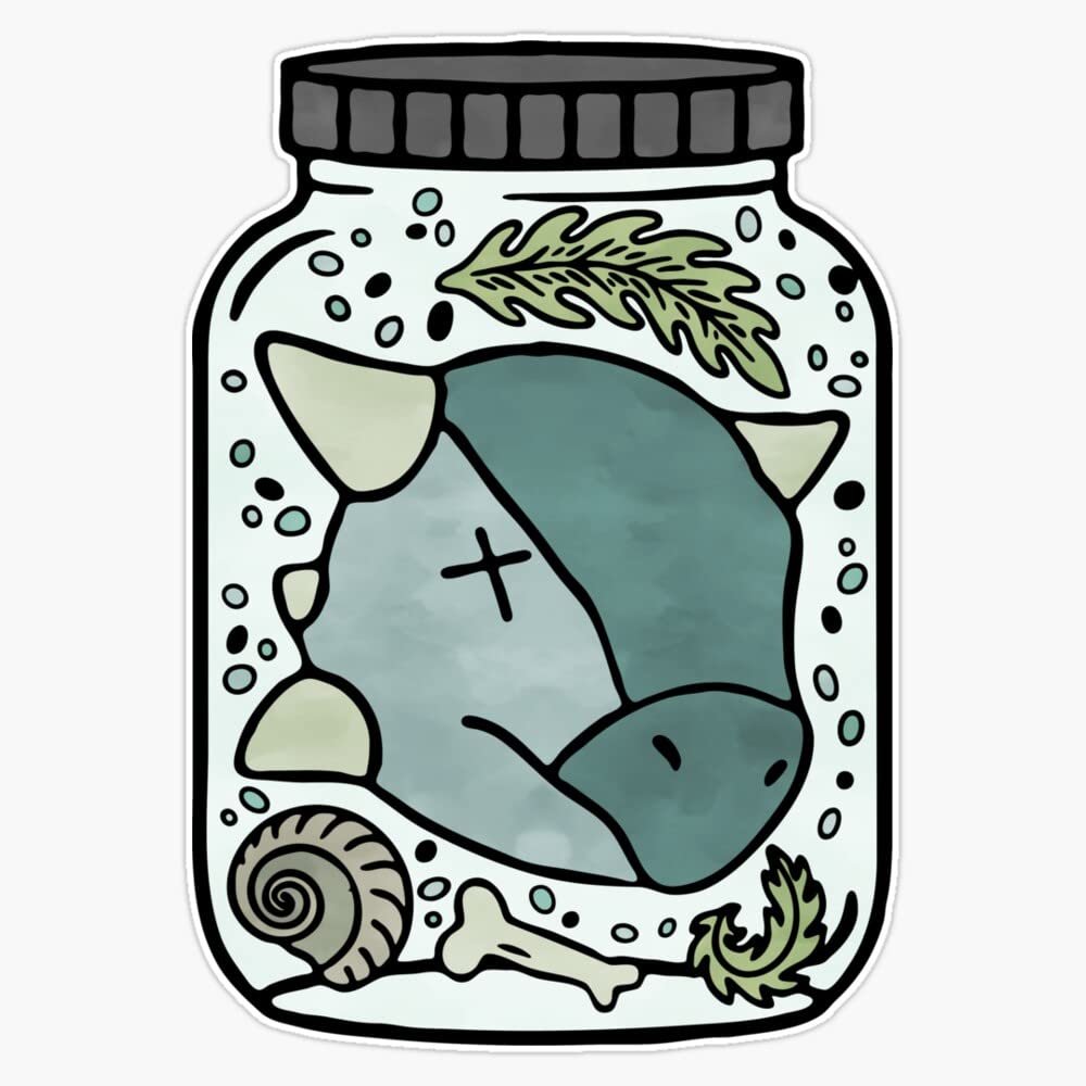 Ankylosaurus Head in A Jar Sticker Decal Size 5"