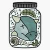 Ankylosaurus Head in A Jar Sticker Decal Size 5" view 1