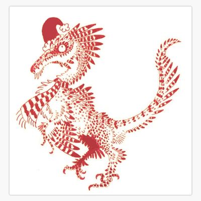 Christmas Velociraptor Sticker Decal Size 5"