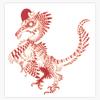 Christmas Velociraptor Sticker Decal Size 5" view 1