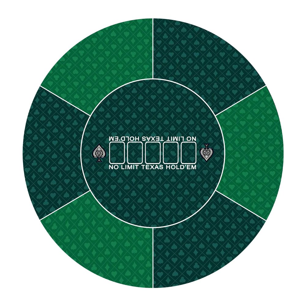 nuveti 24/31/47/55 inch Round Poker Mat for Texas Holdem | Portable Poker Table Top with Art Deco Layout Print 8 Player Game Layout Mat to Play Cards, Poker Games, Blackjack, Casino