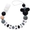 Personalized Pacifier Clip with Name, Customizable Mouse Pacifier Leash for Baby, Universally Fit All Pacifiers (Black) view 1