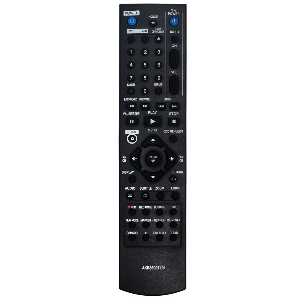 AKB36097101 Replace Remote Control Work for LG RC797T RC389H RC897T RC700N RC397H RC397HM DVD Recorder VCR Combo