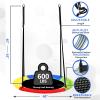 40 Inch Saucer Tree Swing for Kids Outdoor, Textilene Fabric Tear & UV Resistant Waterproof, Round Disc Circle Swing Set for Backyard Garden Playground, Rainbow view 2