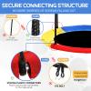 40 Inch Saucer Tree Swing for Kids Outdoor, Textilene Fabric Tear & UV Resistant Waterproof, Round Disc Circle Swing Set for Backyard Garden Playground, Rainbow view 3