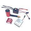 KingVal Replacement 3660 3500KV Waterproof Brushless Motor Shaft 5mm with 80A Brushless ESC and Program Card + Heatsink Combo Compatible with 1/10 RC Car view 1