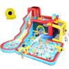 WONFUY Water Slide Bounce House with Blower, Kids Inflatable Water Slide Park Indoor Outdoor Fun Wet Dry Combo Bouncy House Castle w/Splash Pool, Climbing Wall, Cannon, Basketball Hoop, Football Gate view 1