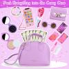 Learn2M Purple Play Purse for Little Girls Ages 3-6, My First Purse Toy with Handbag, Makeup Set, Sunglasses, Smartphone, Wallet, Car Keys, Credit Cards and Fake Money view 2