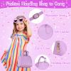 Learn2M Purple Play Purse for Little Girls Ages 3-6, My First Purse Toy with Handbag, Makeup Set, Sunglasses, Smartphone, Wallet, Car Keys, Credit Cards and Fake Money view 3