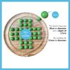 30cm Diameter MANGO WOOD SOLITAIRE BOARD GAME with Pea Green Glass Marbles | |classic wooden solitaire game | strategy board game view 4
