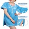 C-ZOFEK Blue Shirt Tunic Cosplay Costume, Women's US Size Loose Fit Short Sleeves V-neck Side Slit Dress (XXL) view 4