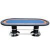 INO Design Poker Table for 10 Players Casino Style Games 96 inches with Speed Cloth Racetrack Playing Surface Pedestal Base, Blue view 2