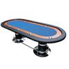 INO Design Poker Table for 10 Players Casino Style Games 96 inches with Speed Cloth Racetrack Playing Surface Pedestal Base, Blue view 3