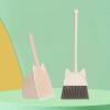 Fenteer Mini Broom with Dustpan, Children Sweeping House Cleaning Toy Set, Little Housekeeping Helper Set for Girls Age 3-6, Light Yellow view 2