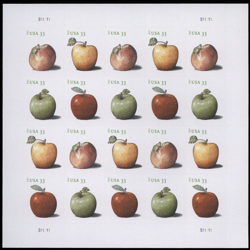 Apples 33 Cent Pane of 20 Postage Stamps Scott 4730