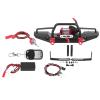 HERCHR Metal Front Bumper with LED Light RC Winch Aluminum Bumper Mount Mount with LED Light Remote Controller Receiver for Traxas TRX4 RC Car Crawler Upgrade Part view 1