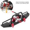 HERCHR Metal Front Bumper with LED Light RC Winch Aluminum Bumper Mount Mount with LED Light Remote Controller Receiver for Traxas TRX4 RC Car Crawler Upgrade Part view 3