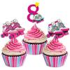 18pcs Happy 8th Birthday Roller Skating Cupcake Toppers - Girl's Roller Skating Happy Birthday Party Cupcake Toppers Decorations - 80's 90s Roller Skating Hip Hop party Favors view 1