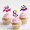 18pcs Happy 8th Birthday Roller Skating Cupcake Toppers - Girl's Roller Skating Happy Birthday Party Cupcake Toppers Decorations - 80's 90s Roller Skating Hip Hop party Favors view 3