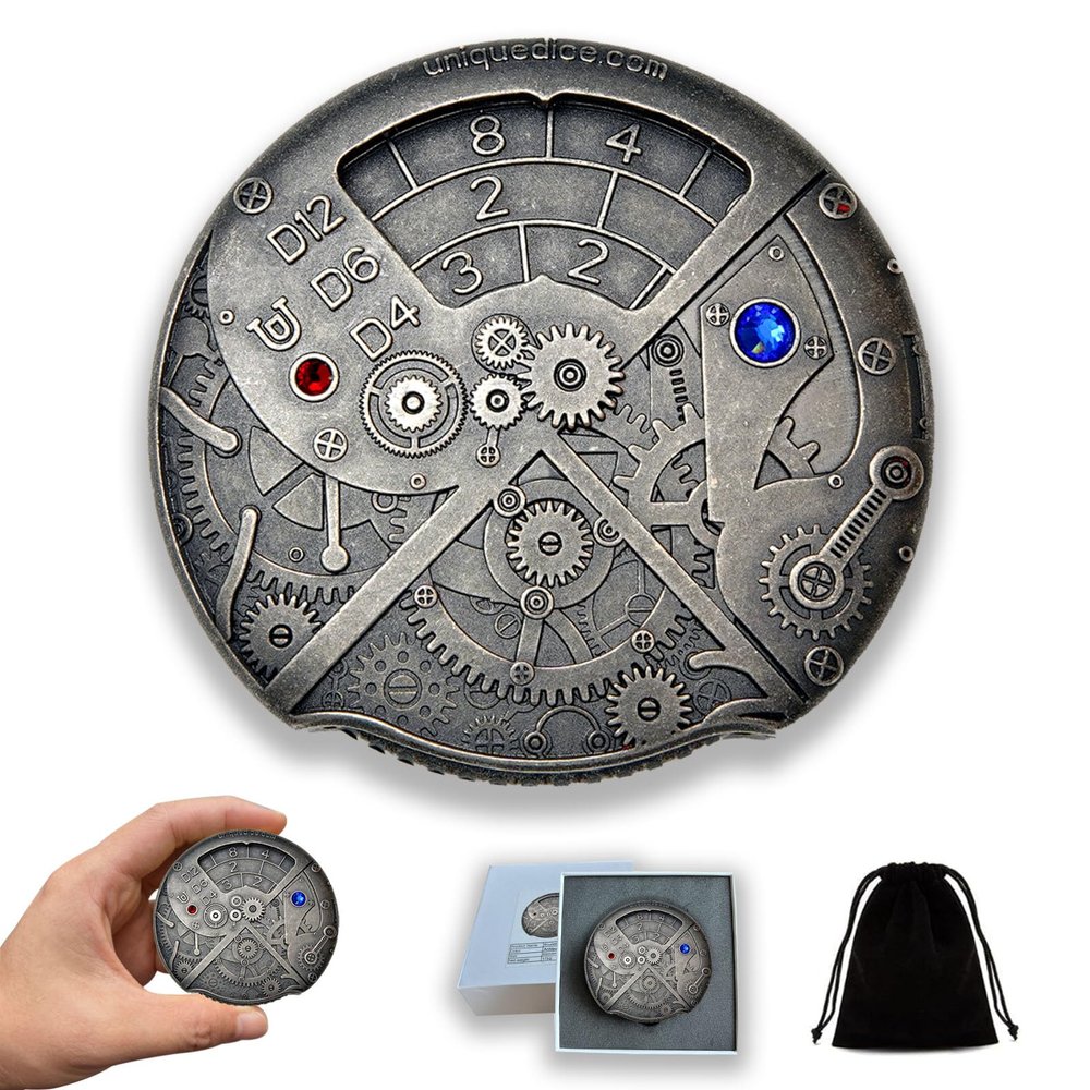 UD Unique Dice Spinner DND Dice Set, Metal Roulette D&D Dice with Gift Box, Dungeon and Dragon RPG Role Playing Gaming Dice