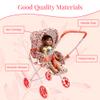 Baby Doll Stroller Play Set, 3-in-1 Babydoll Stroller with Removable Bassinet Baby Carriage for Dolls Toy Doll Stroller for Toddlers 3-4 Years, (Floral) view 3