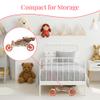 Baby Doll Stroller Play Set, 3-in-1 Babydoll Stroller with Removable Bassinet Baby Carriage for Dolls Toy Doll Stroller for Toddlers 3-4 Years, (Floral) view 4